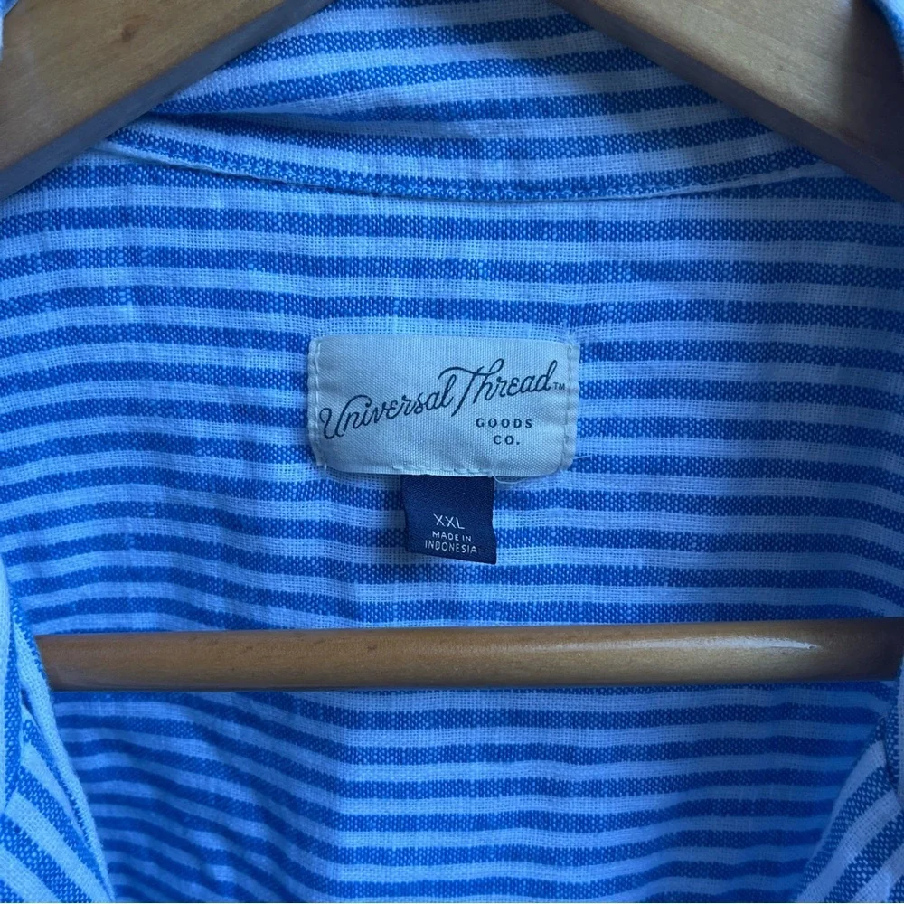 Universal Thread Blue and White Striped Shirt - Picture 2 of 4